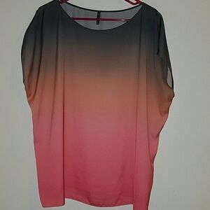 Beautiful Pink and Gray ombré blouse